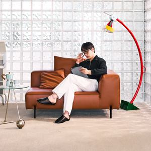 [룸스프레이증정][다우닝] 포네 2인 모듈 전체 내추럴가죽 소파