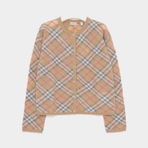 버버리키즈 25SS 빈티지체크 알파카 믹스 여아 가디건 8100092