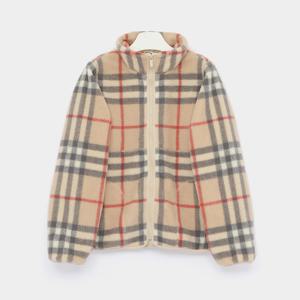 버버리키즈 25SS 빈티지체크 플리스 여아 자켓 8100024