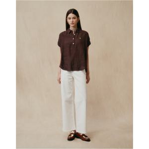 헤지스 여성  에센셜 와이드 데님 팬츠 화이트 HSPA5BC87WT