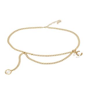 [엘러브] 샤넬 22S 빅CC로고 레이어드 벨트 화이트 금장 5ET0308