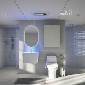 [25년형]대림바스 스마트클린바스 뉴트럴 살균LED거울형 거실 욕실리모델링(휴젠뜨+살균비데)