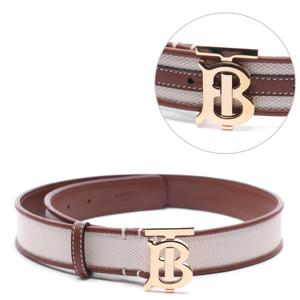 [버버리] 24SS 여성 TB 캔버스 레더 벨트 (8052480 WHITE TAN GOLD 24S)
