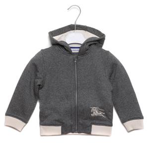 [버버리] 24SS EKD 자수 후드집업 (8078319 CHARCOAL GREY MELANGE 24S)