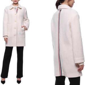 [톰브라운] 23FW 여성 울 플리스 스트라이프 오버코트 (FJT293A J0100 113 23F)