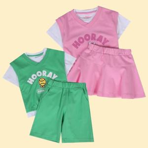 [코코리따]원픽조끼반팔티바지치마 3SET CEMS25SE4