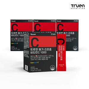 [트루엔] 메가 리포좀 비타민C 리포조말 1,000mg 30포, 4박스