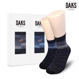 닥스양말 신사2족 선물세트 면후다중목 삼단배색 24810