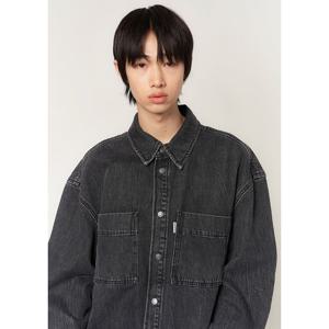 [플랙진] 오버핏 흑청 셔츠 자켓 PWTH1LSL02M