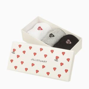 [질스튜어트] 쁘띠 자수 여성 면혼방 중목양말 3종세트  JASS4E102BK