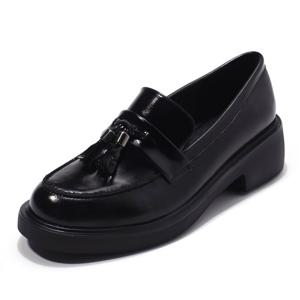 [세라] 여성 컴포트 쿠션 테슬 장식 로퍼 C23P410 블랙 굽 4.5CM