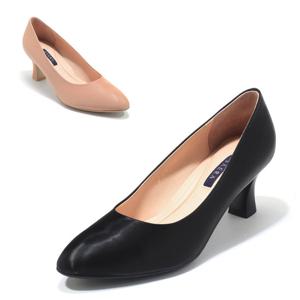 [세라] 구두 데일리 라운드 토 펌프스 S24P020 블랙 분홍 6CM