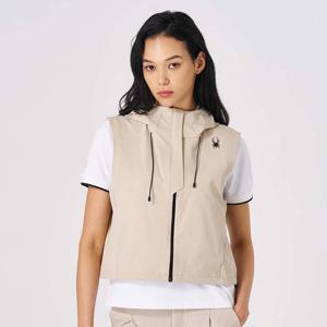 [스파이더] 여성 트레이닝 유틸리티 후드 베스트 SPKPCNVT251WBEG