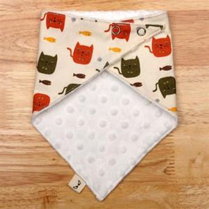 유아스카프 국내제작 극세사 스노우빕 고양이 턱받이 스카프빕