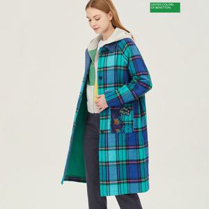 베네통 나나 체크 데님 롱코트 BACTA1511