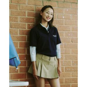 헤지스 여성 24FW 면100% 네이비 폴로 반팔 티셔츠 HSTS4DL31N2