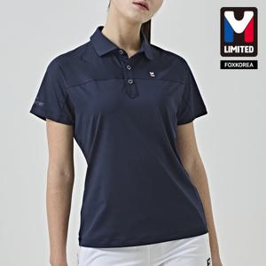 엠리밋 여성 스판 반팔 카라 티셔츠 네이비 - LGUST32262