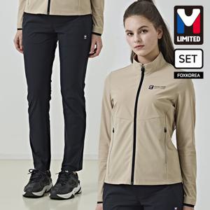 엠리밋 여성 스판 트레이닝 세트 베이지 - LGUSF30630