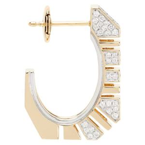 25 FW Rainbow K 여성 골드톤   화이트 골드톤 나노 볼드 파베 싱글 이어링 252333F009004