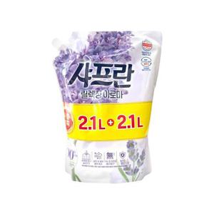 샤프란 릴렉싱아로마 섬유유연제 2100ml + 2100ml 세탁