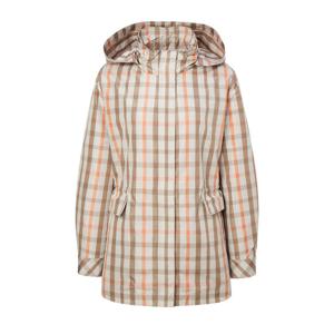 닥스 여성 25SS 베이지 체크 드로스트링 탈착 후드 경량 바람막이 점퍼 DLJU5BE21I2