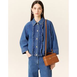 닥스 여성 25SS 블루 중청 러플 장식 면 데님자켓 DLJA5B209B2