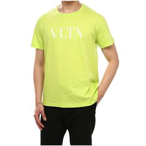 발렌티노 남성 VLTN 로고 티셔츠 옐로 TV0MG10V3LE