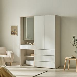 (착불)로쏘 블랑 LPM 1400 화장대 3서랍 옷장 세트