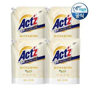 액츠 세탁세제 더블케어플러스(일반/드럼 겸용) 2.2L 리필 x 4개