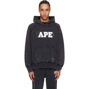 25 FW BAPE 남성 블랙 워싱 루즈 핏 후드티 242546M202062