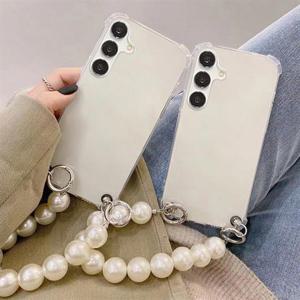 갤럭시A26 5G A266 진주 손목 스트랩 클리어 투명 젤리 케이스