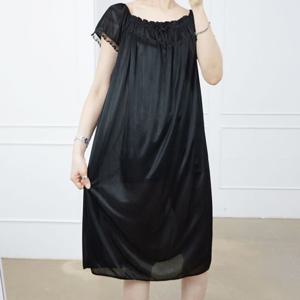 여성 실키 레이스 밴딩 원피스 잠옷 파자마 빅사이즈