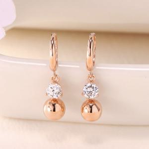 [비앤비골드] 14K 미니 큐빅볼 딸랑이 원터치 귀걸이 한쌍 PNE40962