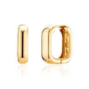[비앤비골드] 14K 사각 커브 스퀘어 원터치 링귀걸이 L 한쌍 PNE40668