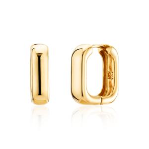 [비앤비골드] 14K 사각 커브 스퀘어 원터치 링귀걸이 S 한쌍 PNE40667