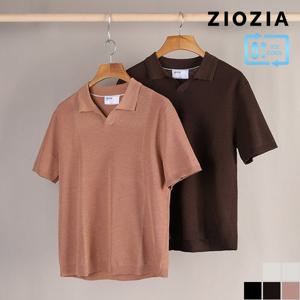 [지오지아] 오픈넥 데일리 반팔 카라 니트 (ABD2ET1102)