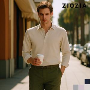 [지오지아] 원더쿨 트윌조직 반오픈 셔츠 (ABD2WC1103)