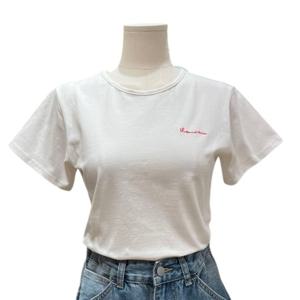 [트위]페코 레터링 자수 슬림라인 티셔츠 (TNCJFTS001)