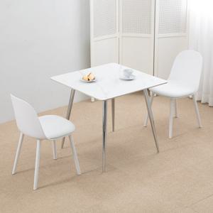 헤이즈 세라믹 800X800 사각 아담 2인 식탁 세트 인테리어 카페 주방 식탁 커피숍