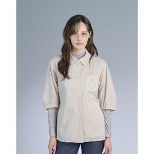 닥스 골프 여성 25SS PREMIUM 베이지 셔츠형 7부 소매 점퍼 DNJU5B451I1