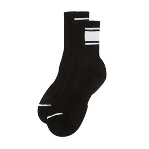 헤지스 골프 여성 25SS 블랙 여성 컬러블록 미들 삭스 HWSS5E102BK