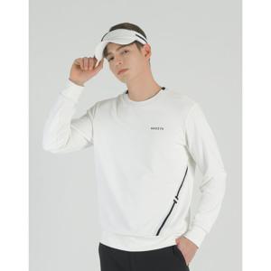 헤지스 골프 25SS 화이트 단색 긴팔 맨투맨 HUTS5A215OW