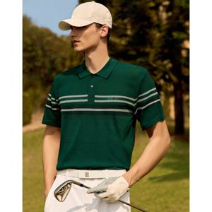 닥스 골프 25SS PREMIUM 그린 스트라이프 반팔 니트 DGSW5B322E2