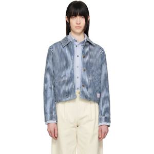 25 FW 아페쎄 여성 블루   화이트 프리다 데님 재킷 251252F060002