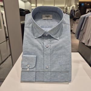 [레노마] 린넨 스판 혼방 슬럽 솔리드 일반핏긴팔 남자셔츠ROSSG1003블루