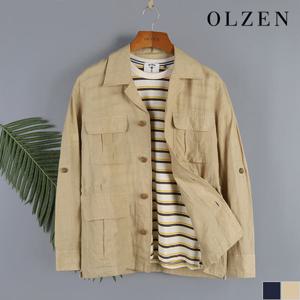 [올젠] 클래식 사파리 린넨 셔츠형 자켓 (ZOD2WC1344)