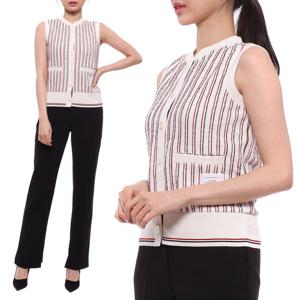 [톰브라운] 22SS 여성 스트라이프 트위드 민소매 가디건 (FJV011A_07403_960_22S)