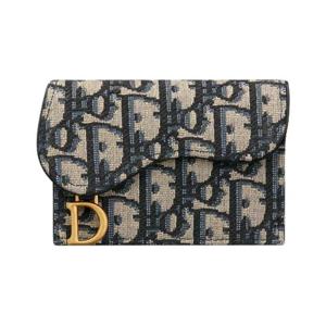 디올 SADDLE 플랩 카드지갑 블루 S5611CT