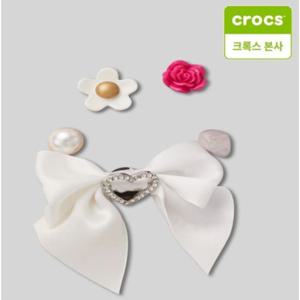 (크록스본사) 크록스 엘레강스 화이트 5팩 지비츠세트 10013678