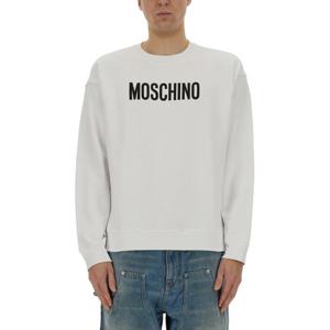 모스키노 화이트 크루넥 브랜드 로고 맨투맨 17040228 1001